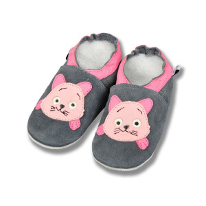 Baby Schuhe Kitty rosa-grau Gr 19-20 M 6-12 Monate